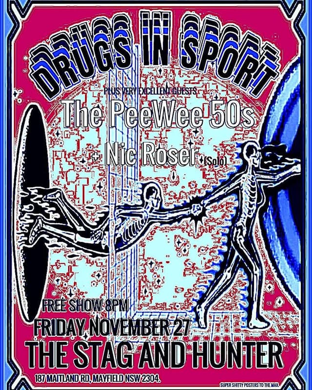 Drugs in Sport w/  The PeeWee 50's & Nic Roser- FREE ENTRY